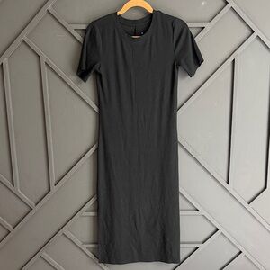 a new day Black Short-Sleeve Crewneck Midi Dress